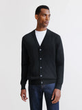 Cardigan en laine mérinos noir - IZAC