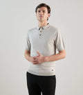 Polo col boutonné en maille gris clair - IZAC