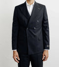 Costume croisé 100% laine noir - IZAC
