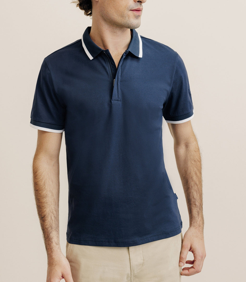Polo zip marine - IZAC