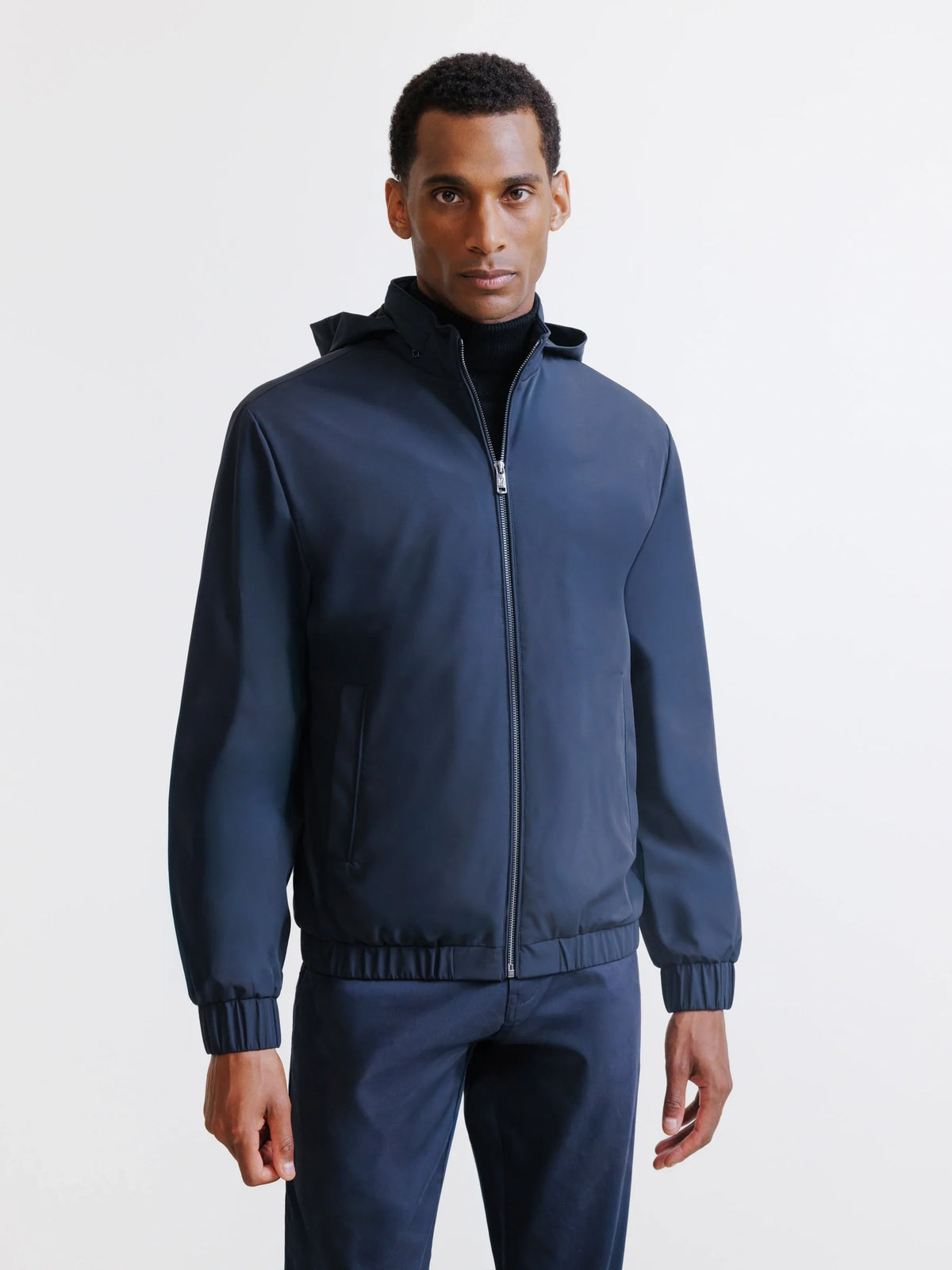Blouson avec capuche marine - IZAC