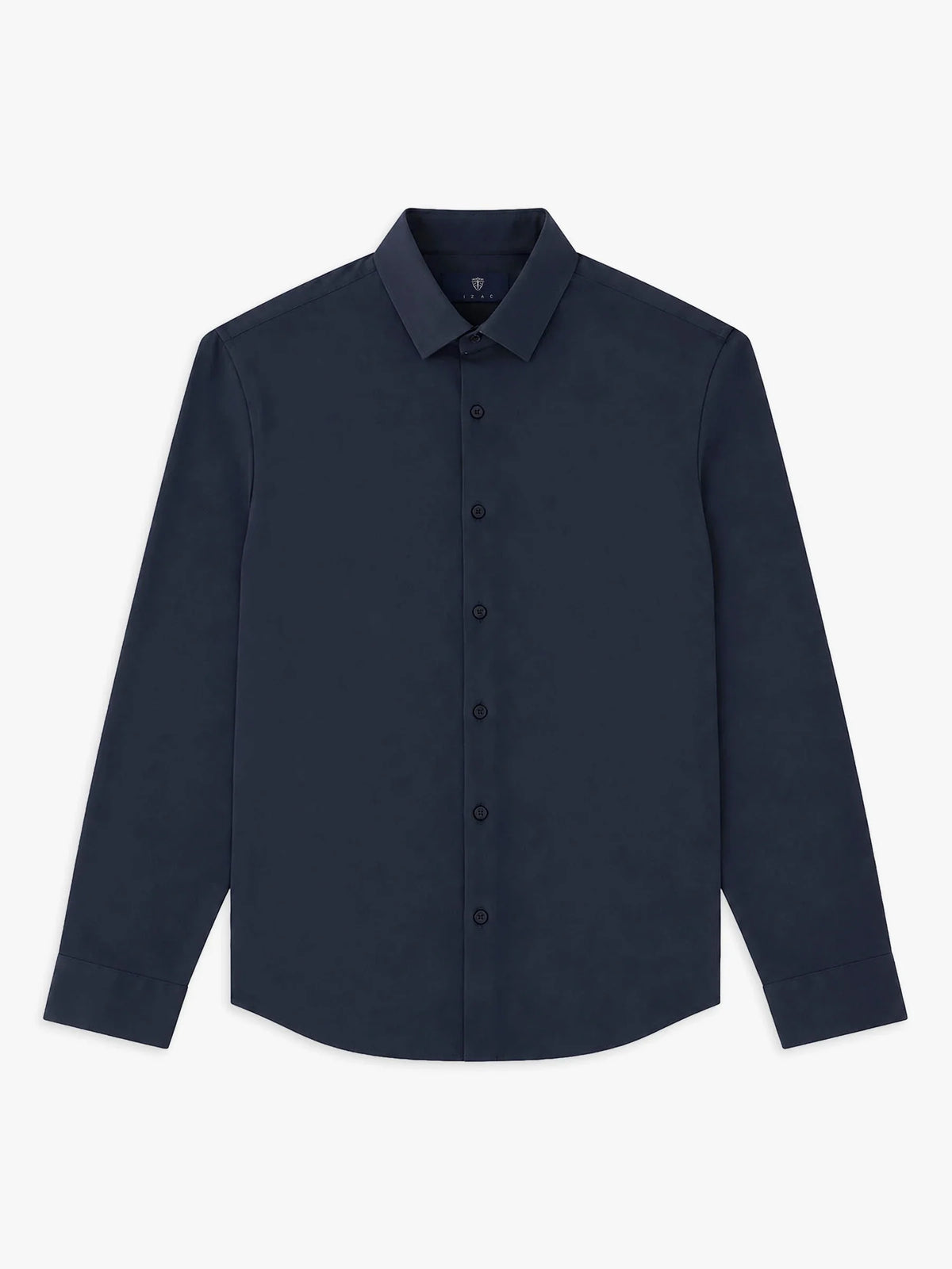 Chemise slim en maille jersey marine - IZAC
