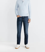 Pull coton/cachemire col zippé bleu ciel - IZAC