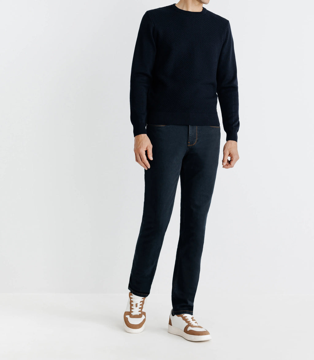 Pull col rond marine - IZAC