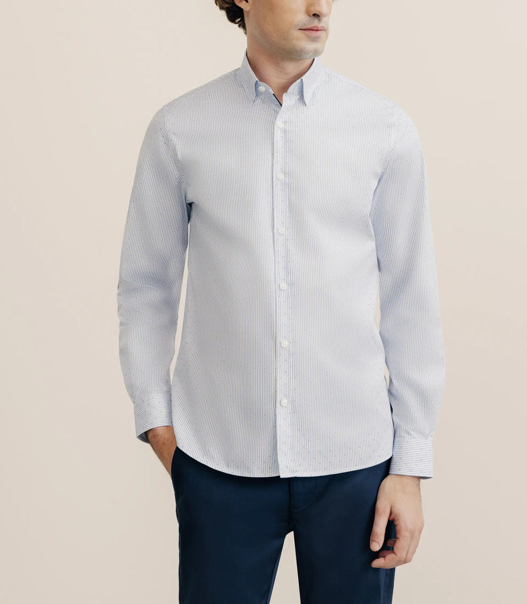 Chemise 100% coton imprimée ciel - IZAC