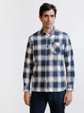 Chemise à carreaux marine - IZAC