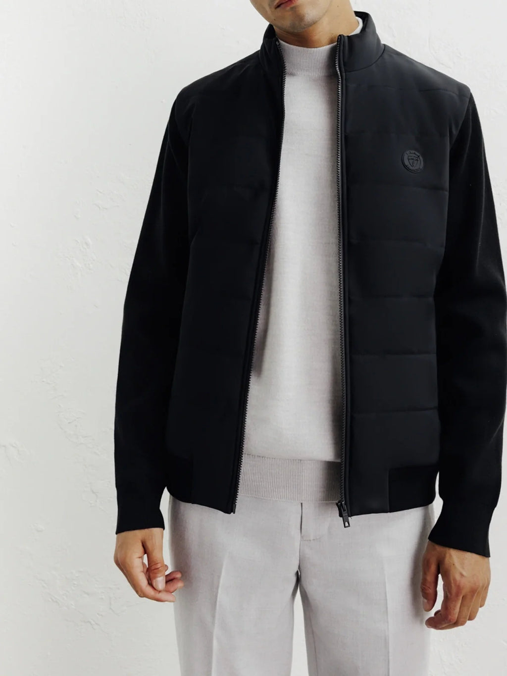 Blouson bi-matière noir - IZAC