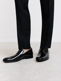 Mocassin en cuir verni noir - IZAC