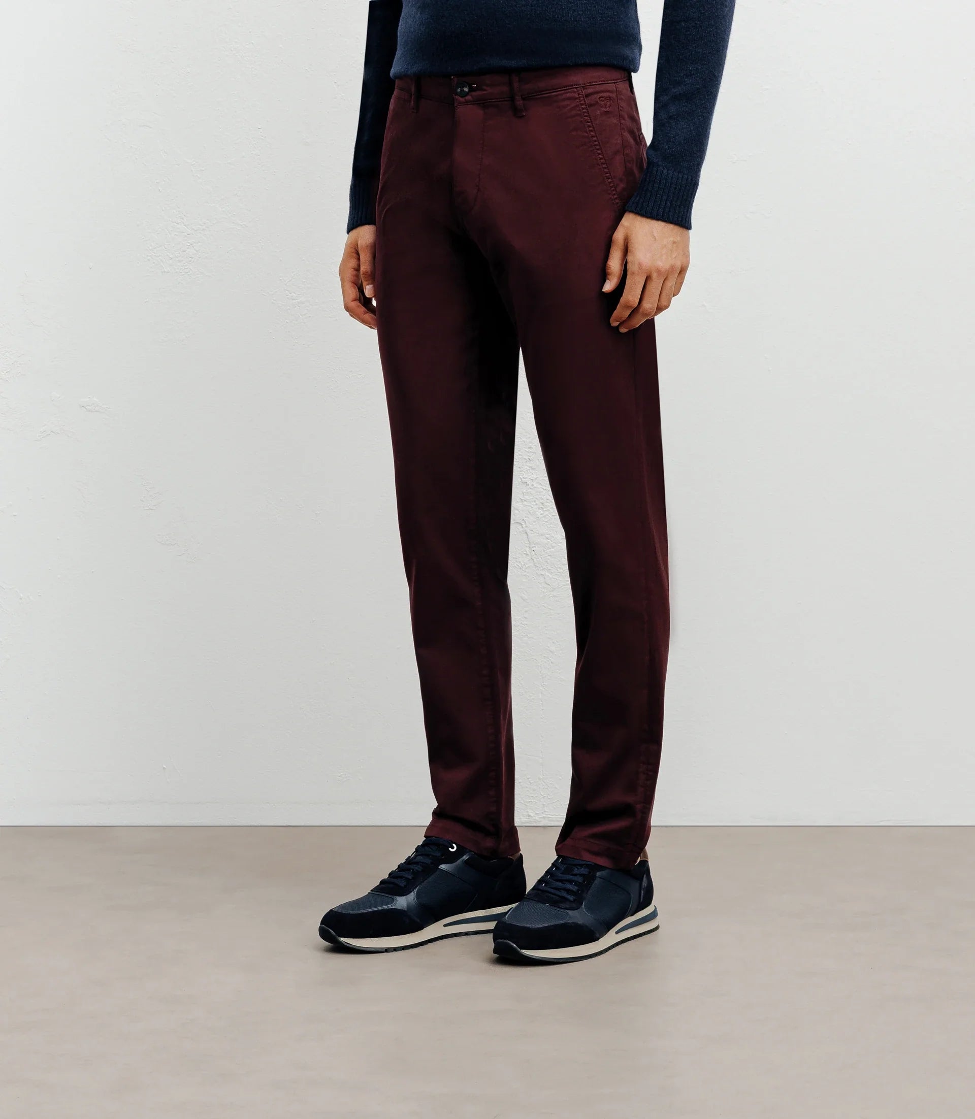 Pantalon coton stretch bordeaux - IZAC