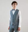 Gilet ville en laine majoritaire bleu gris clair - IZAC