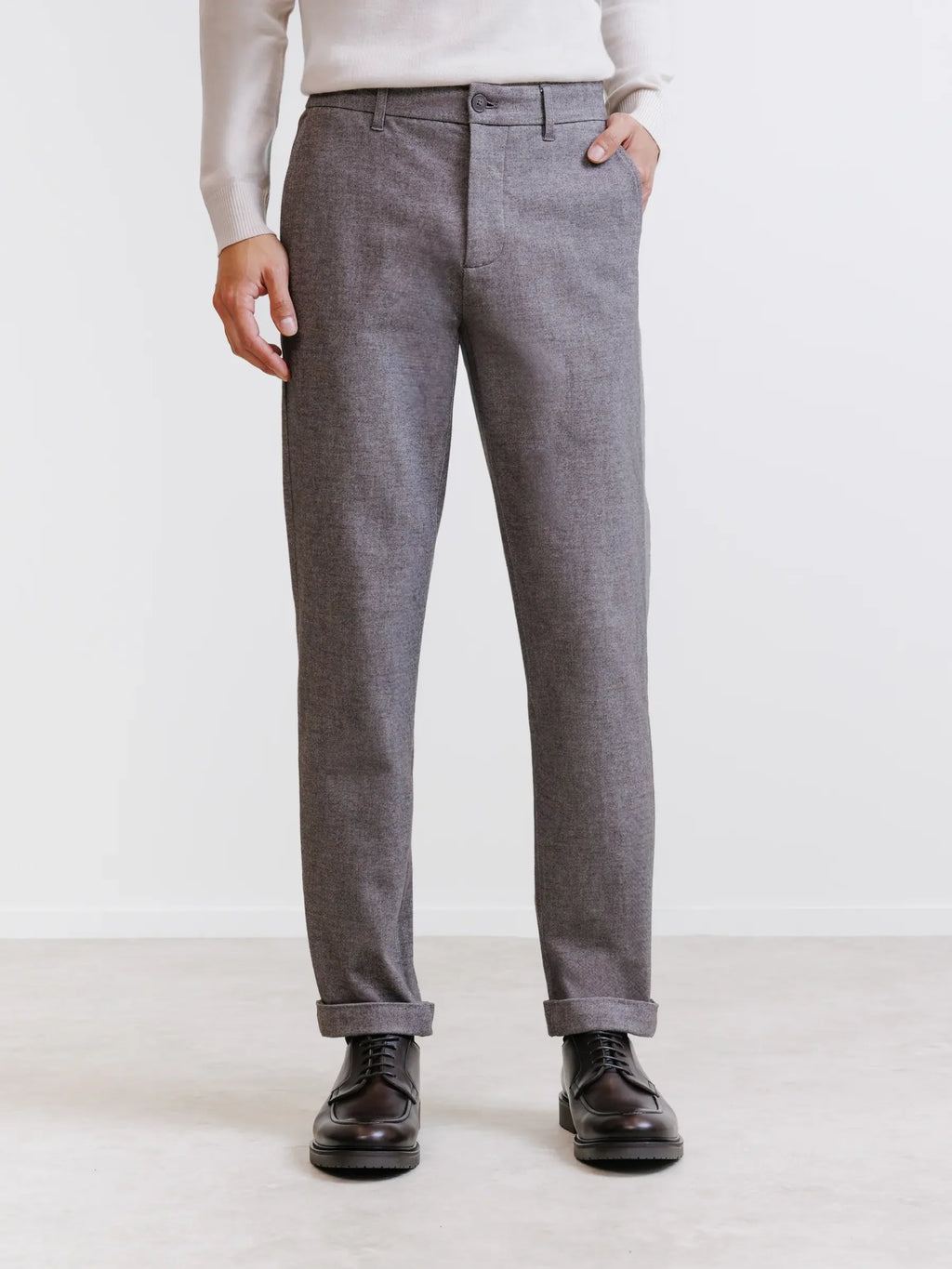 Pantalon flanelle chocolat - IZAC