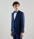 Costume 2 boutons en laine majoritaire bleu - IZAC