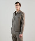 Blouson col chemise tissu technique taupe - IZAC
