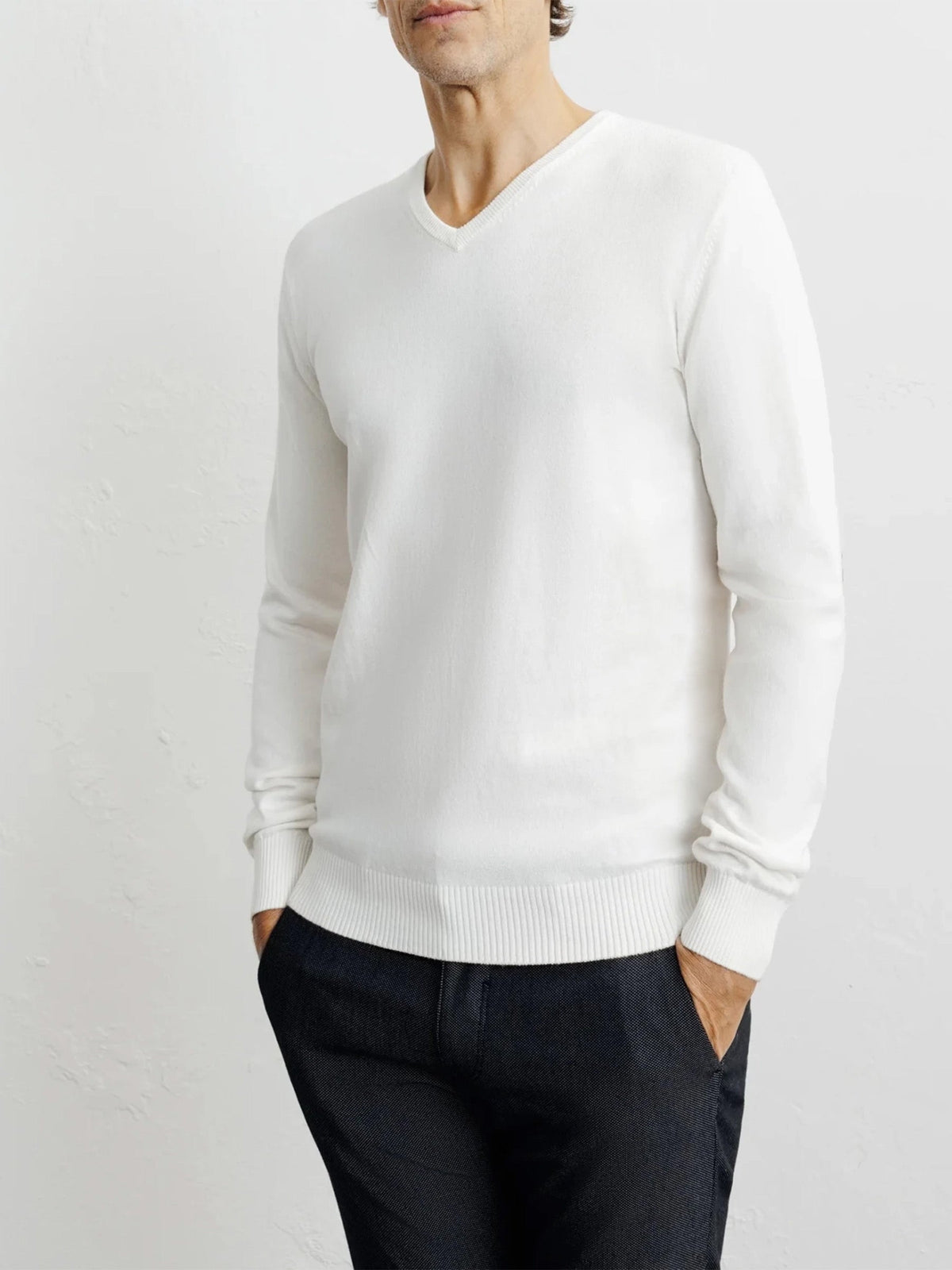 Pull col V écru - IZAC