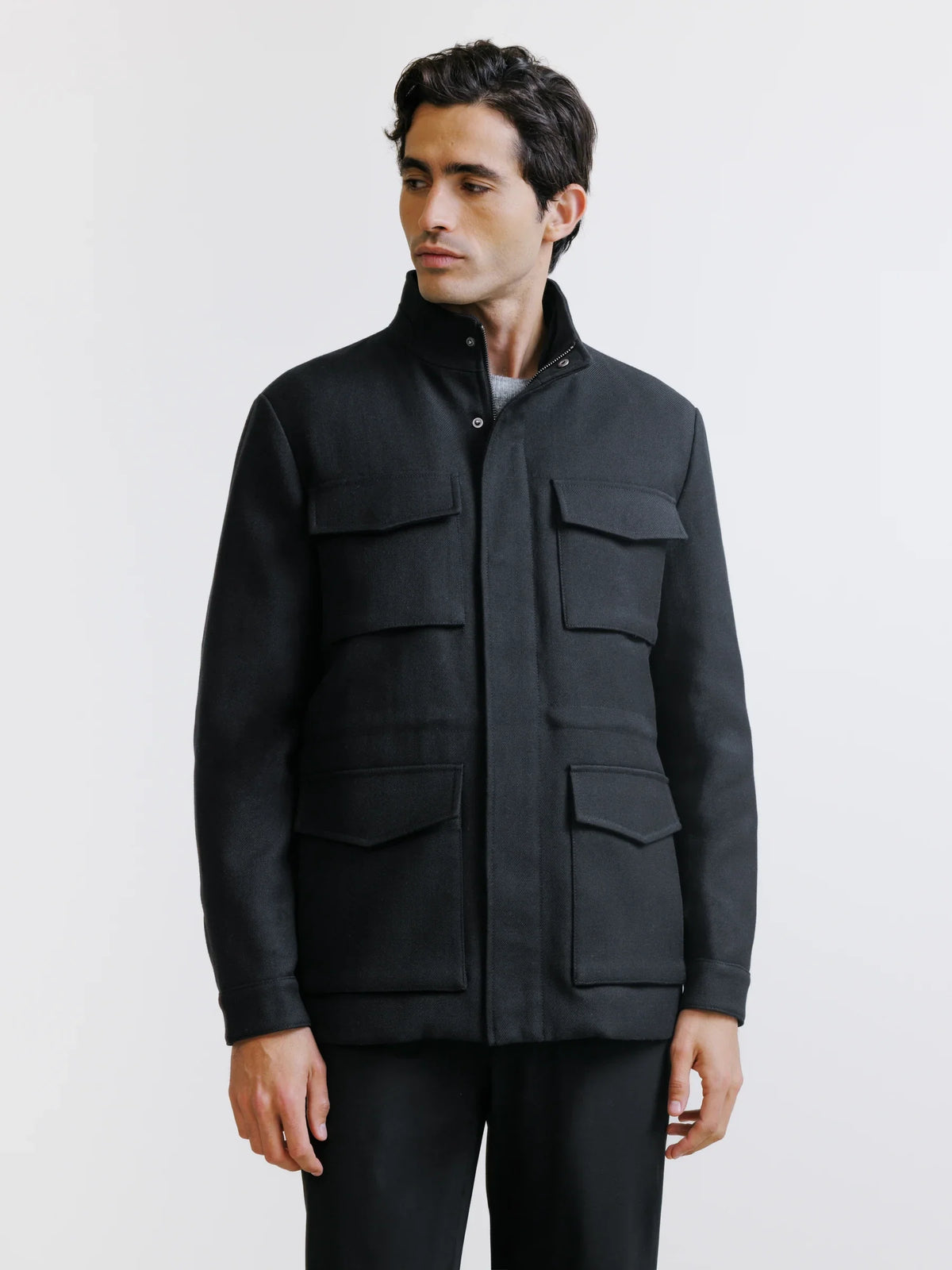 Parka courte à col montant noire - IZAC