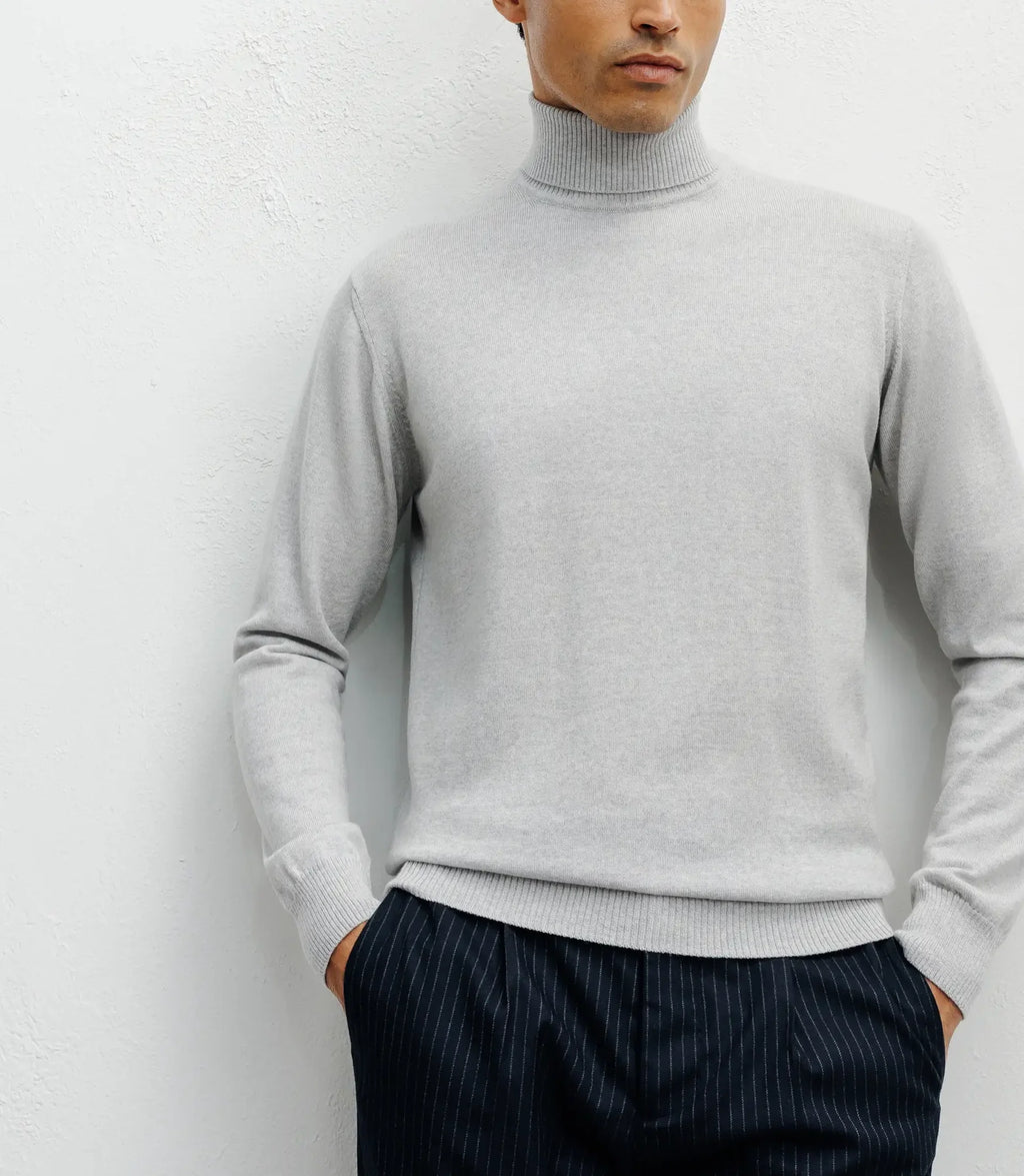 Pull col roulé gris chiné - IZAC