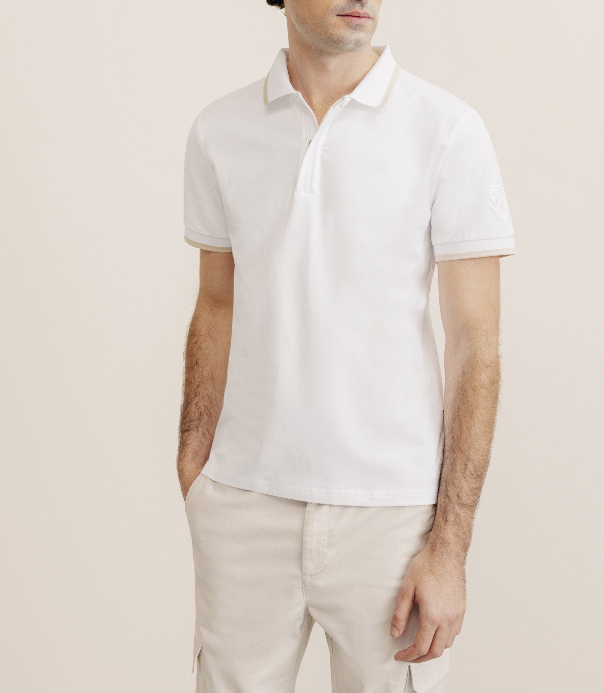 Polo zip blanc - IZAC