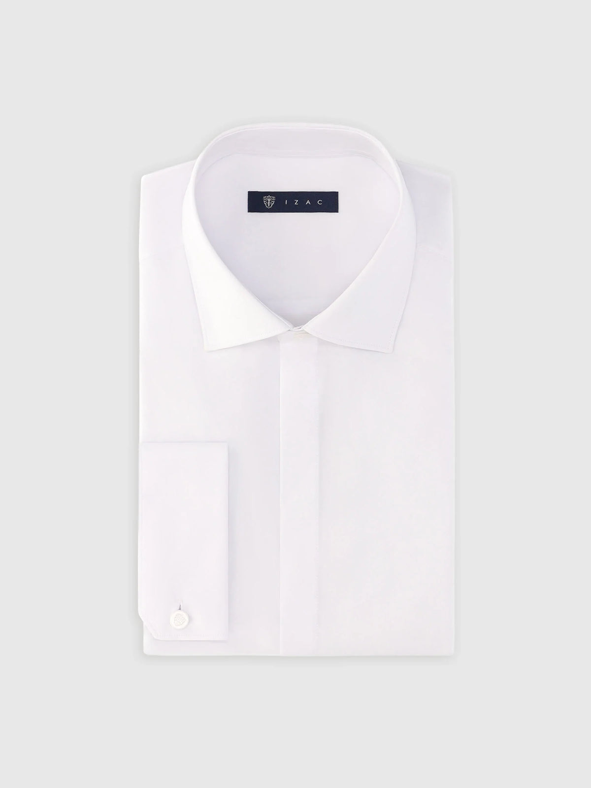 Chemise ville en satin de coton blanche - IZAC