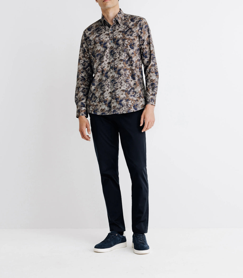 Chemise imprimée grise - IZAC