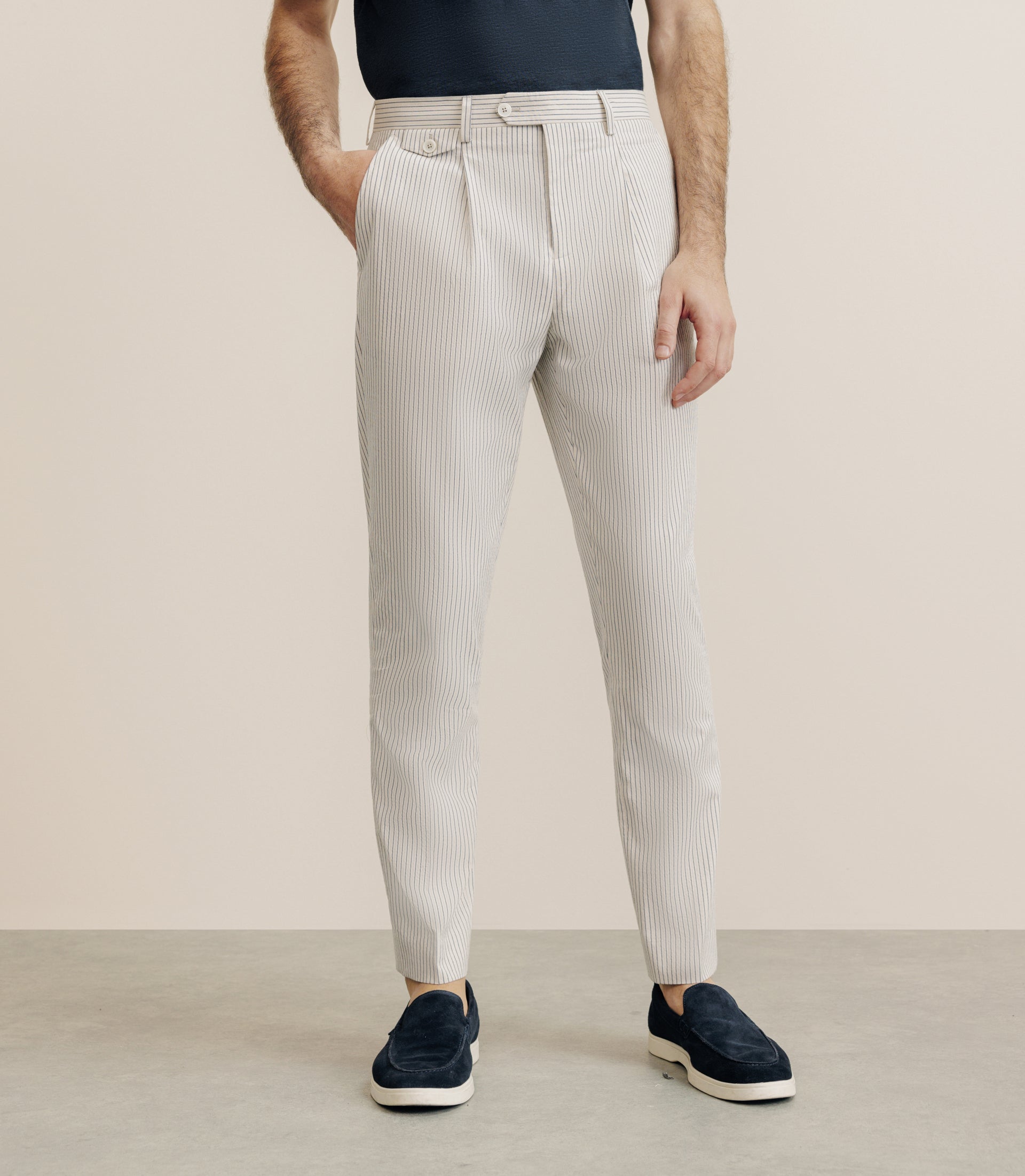 Pantalon ville coupe carotte beige - IZAC