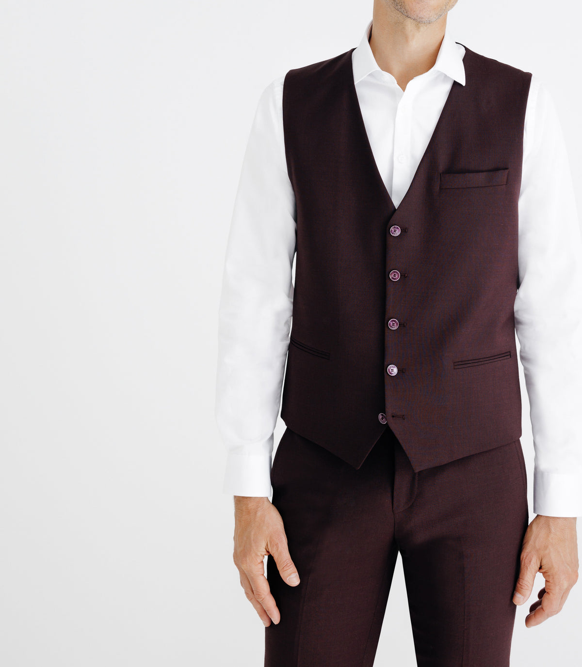 Gilet ville aspect brillant bordeaux - IZAC