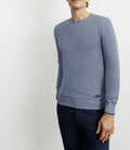 Pull col rond en coton indigo - IZAC
