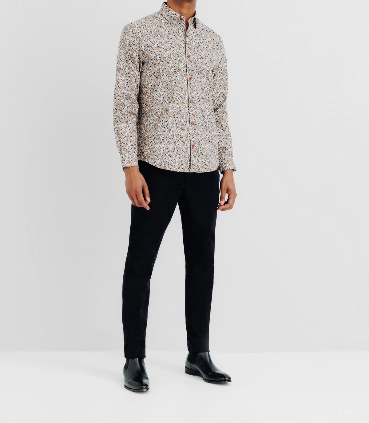 Chemise avec imprimé floral camel - IZAC