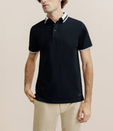 Polo col boutonné noir - IZAC