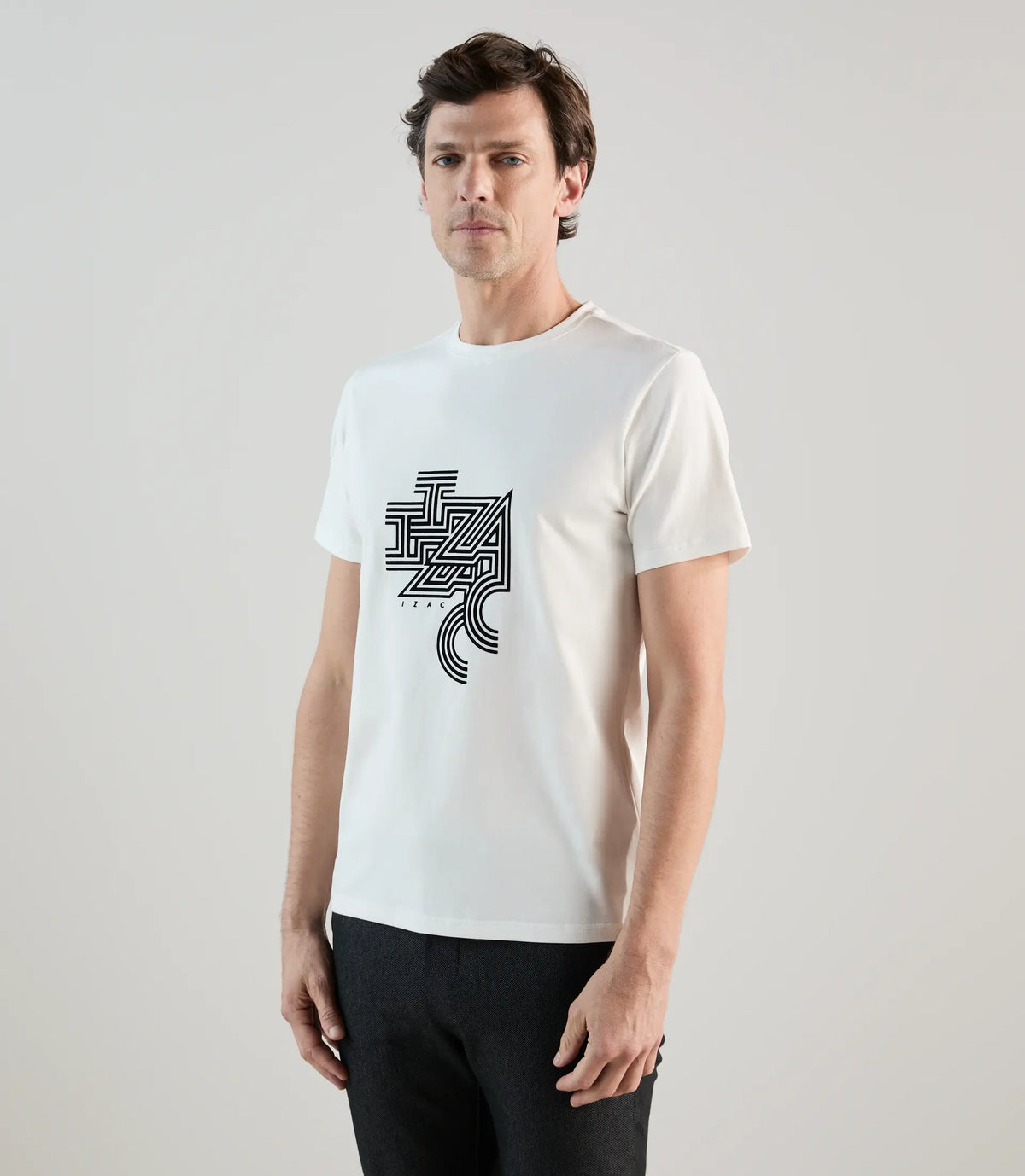 T-shirt à manches courtes avec print écru - IZAC