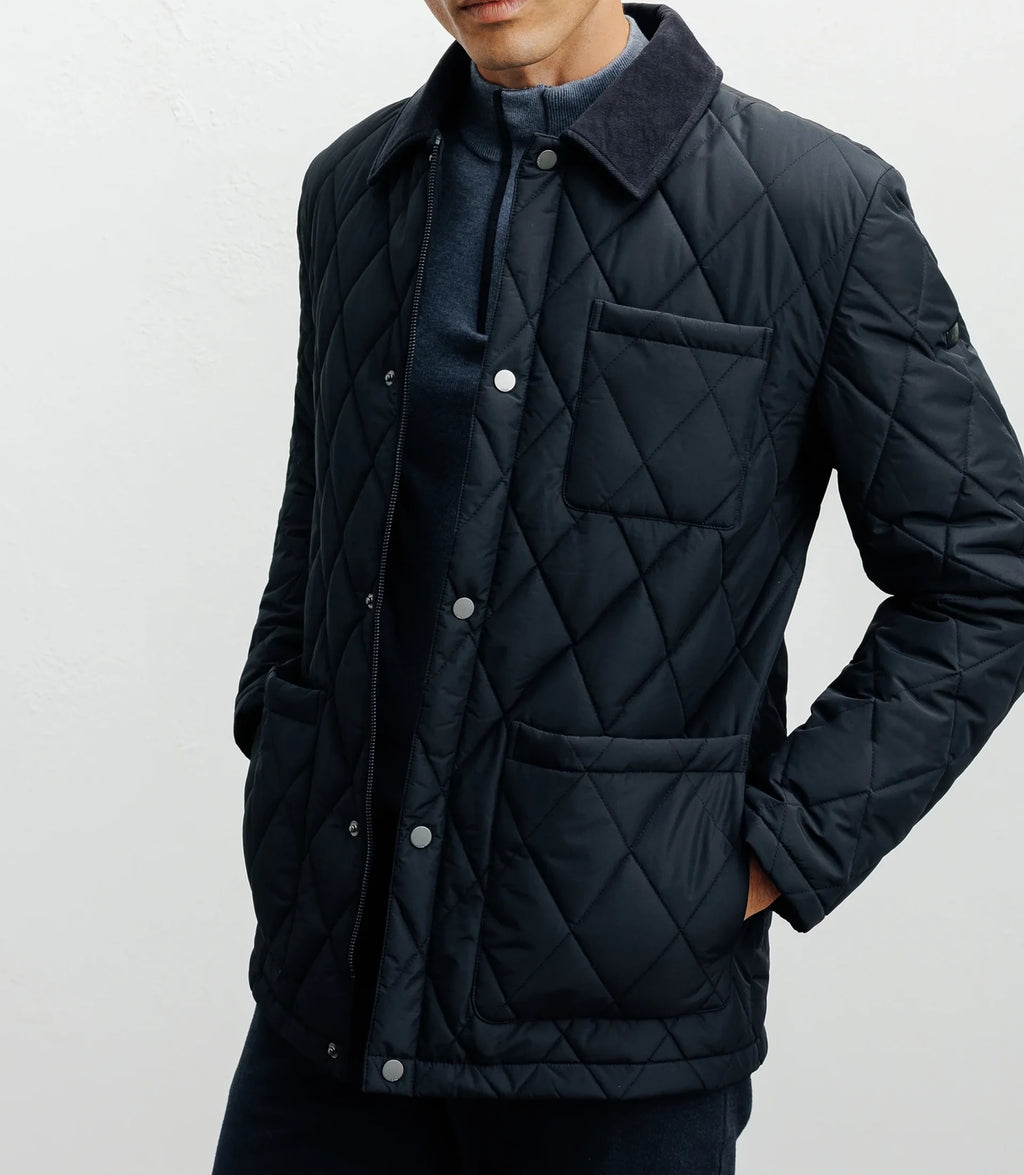 Blouson col chemise marine - IZAC