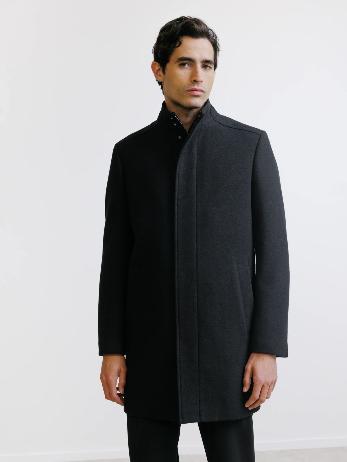 Manteau col montant noir - IZAC