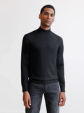 Pull col cheminée mérinos noir - IZAC