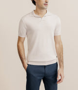 Polo col ouvert en maille rose - IZAC