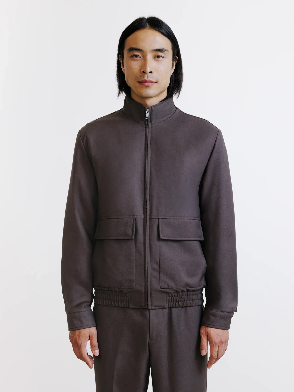 Blouson col montant marron - IZAC