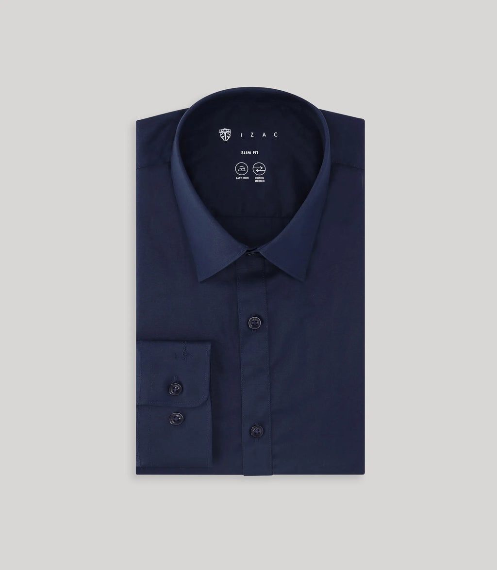 Chemise ville unie marine - IZAC