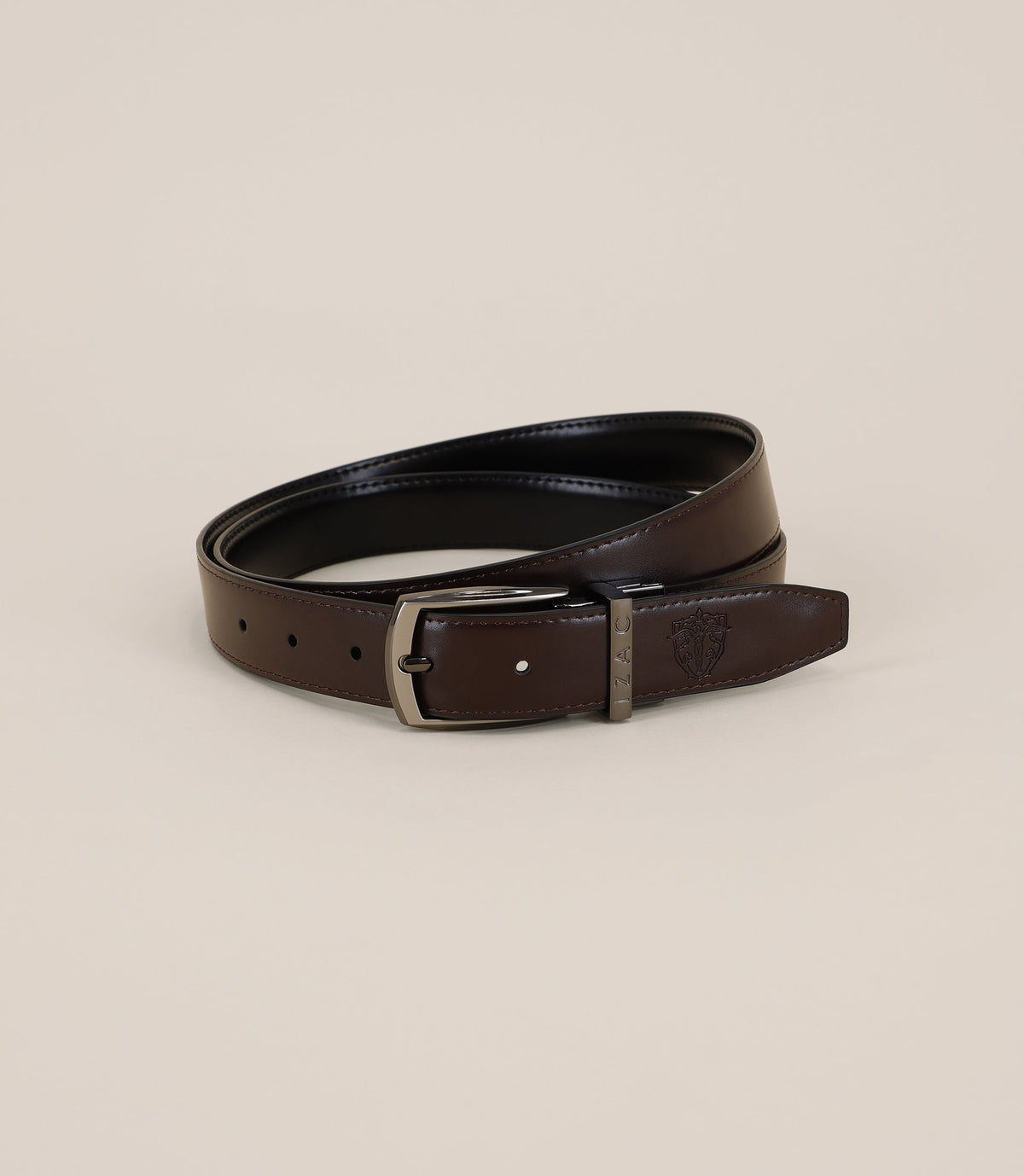 Ceinture ajustable en cuir noire - IZAC