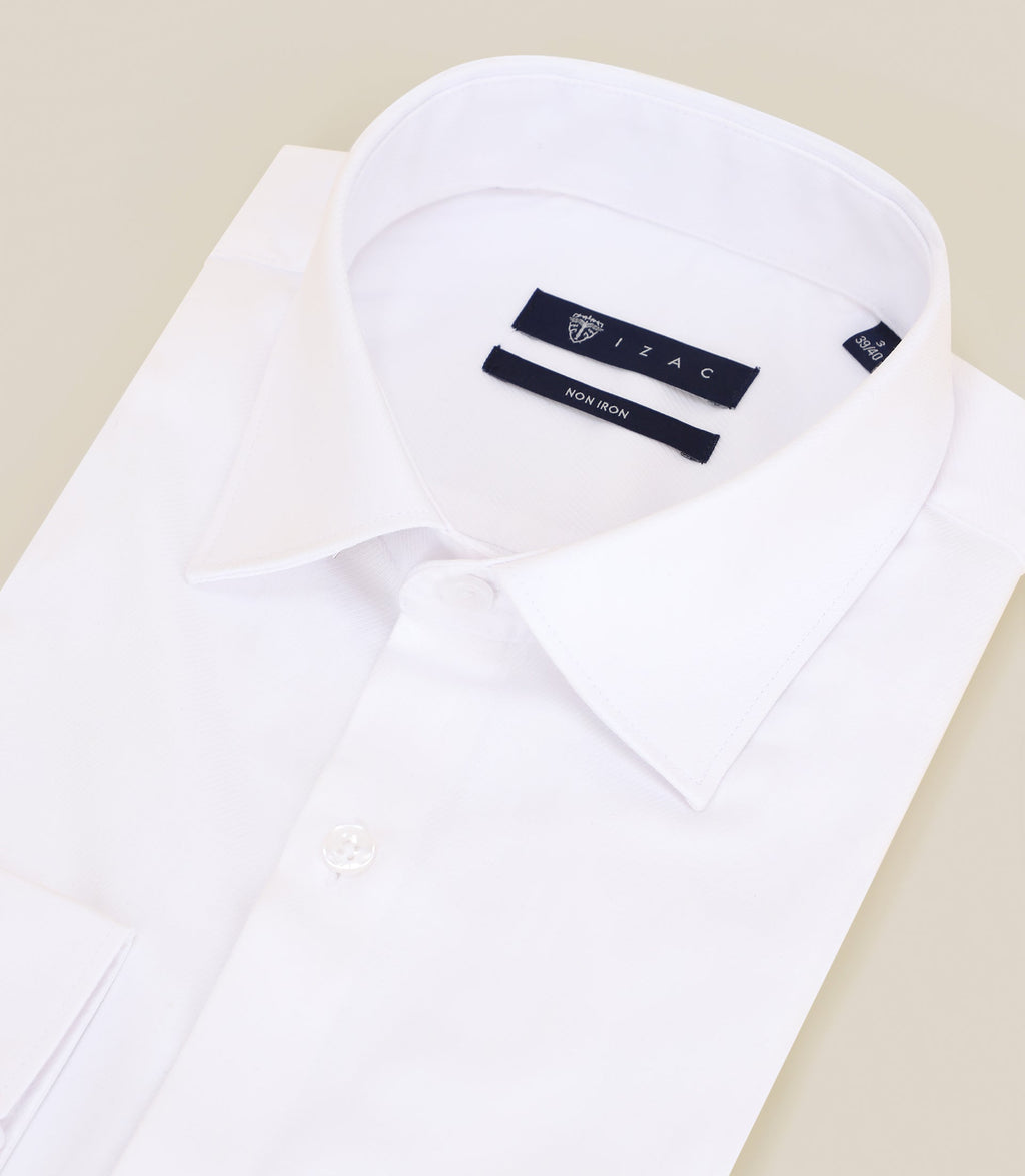 Chemise en twill infroissable blanche - IZAC