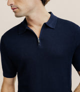 Polo col zip marine - IZAC