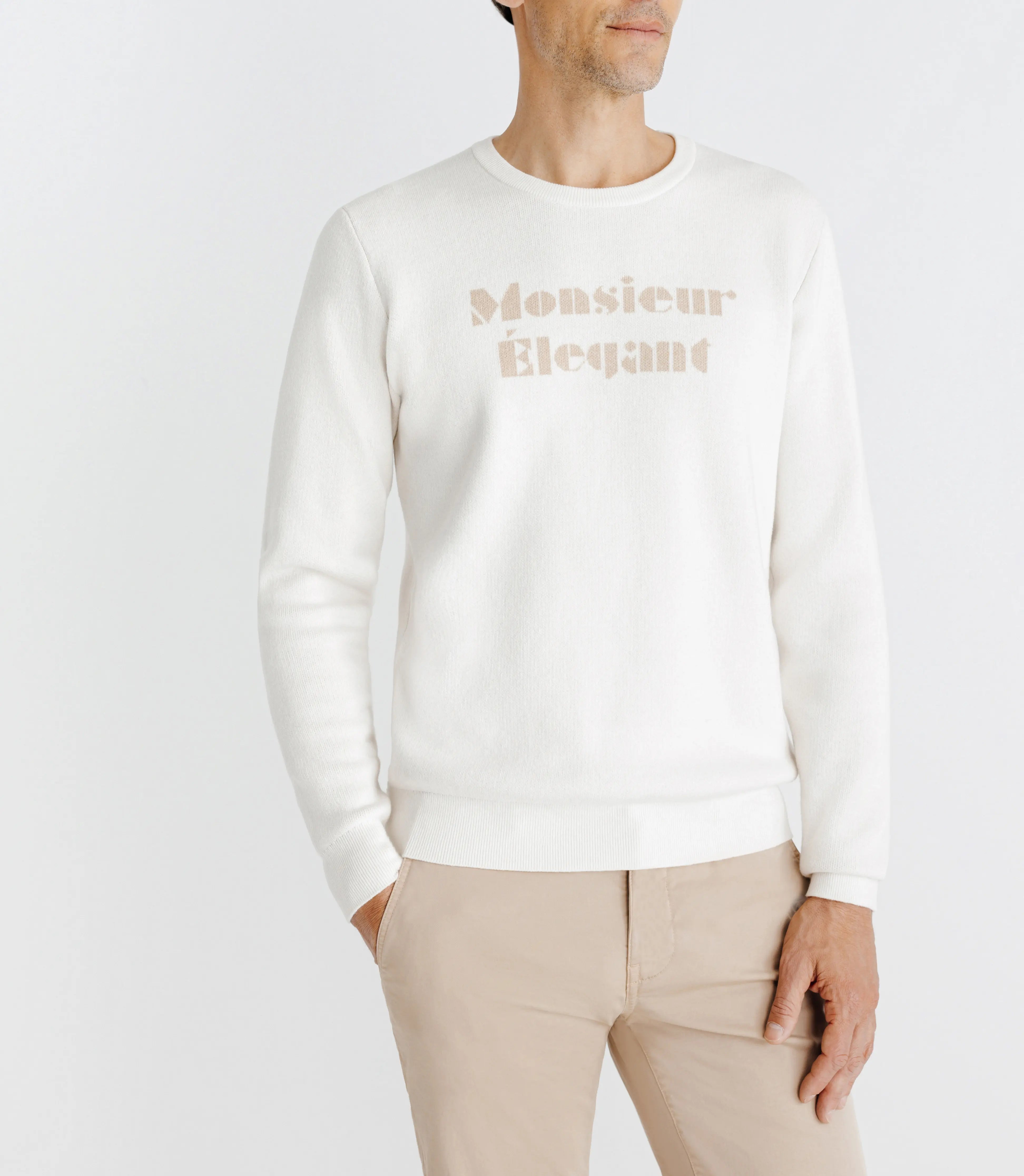 Pull avec message écru - IZAC