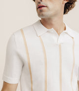 Polo en maille à rayures pêche - IZAC