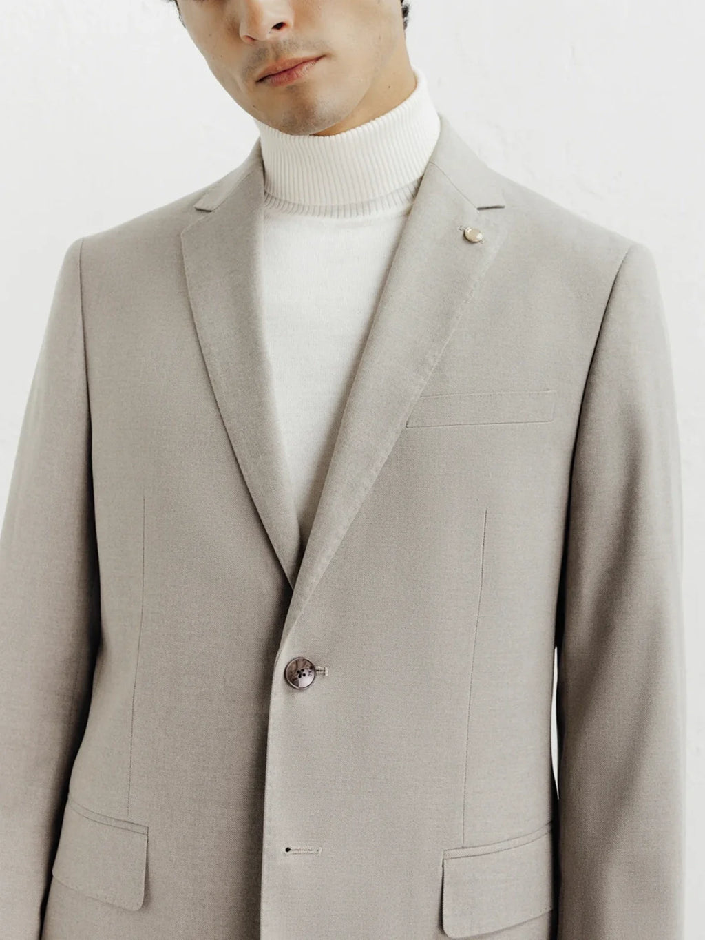 Costume 2 boutons taupe - IZAC