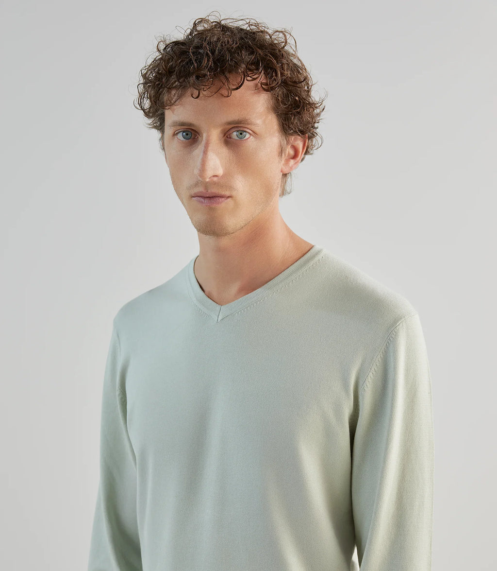 Pull col v vert clair - IZAC