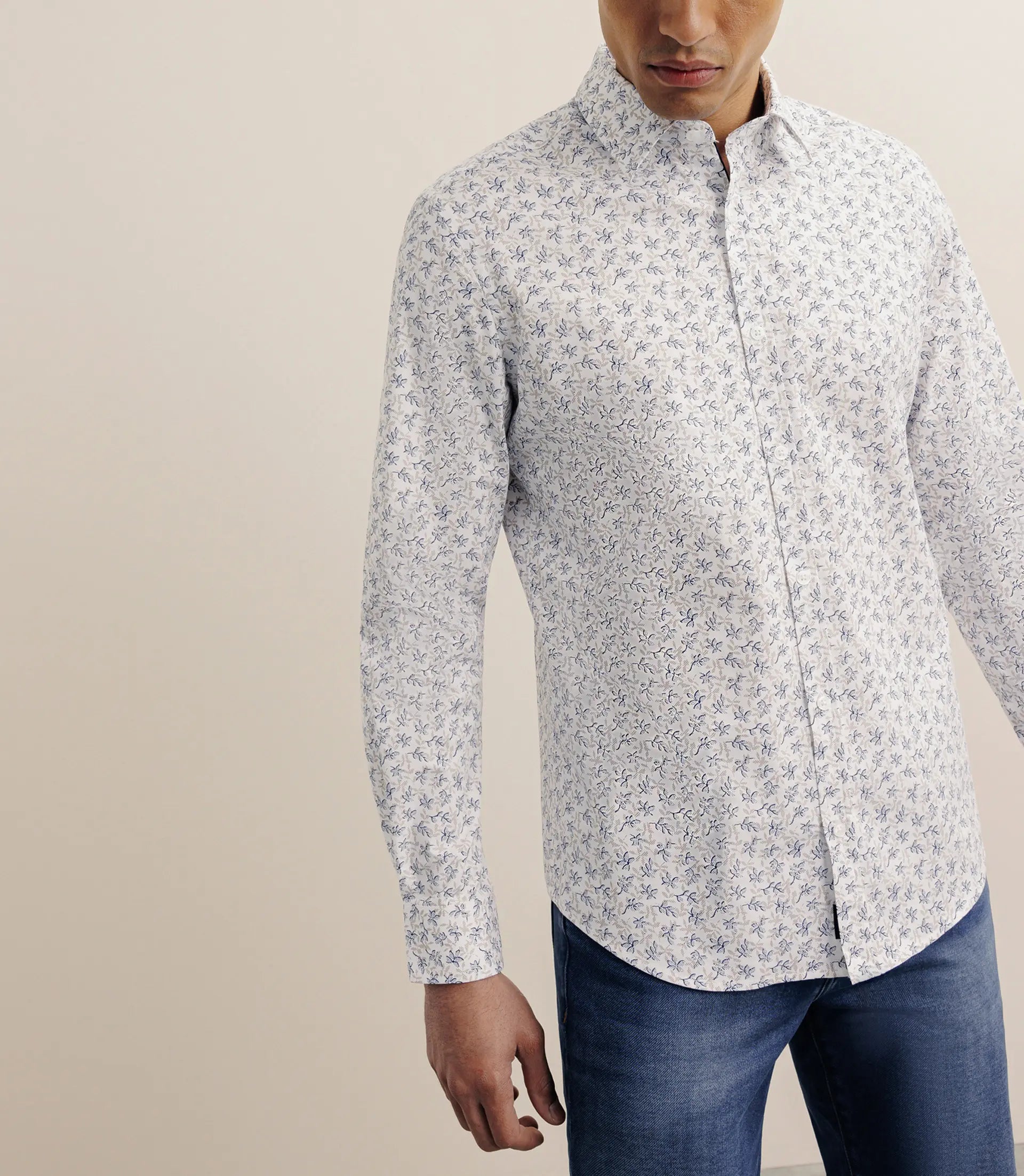 Chemise imprimée à fleurs blanche - IZAC