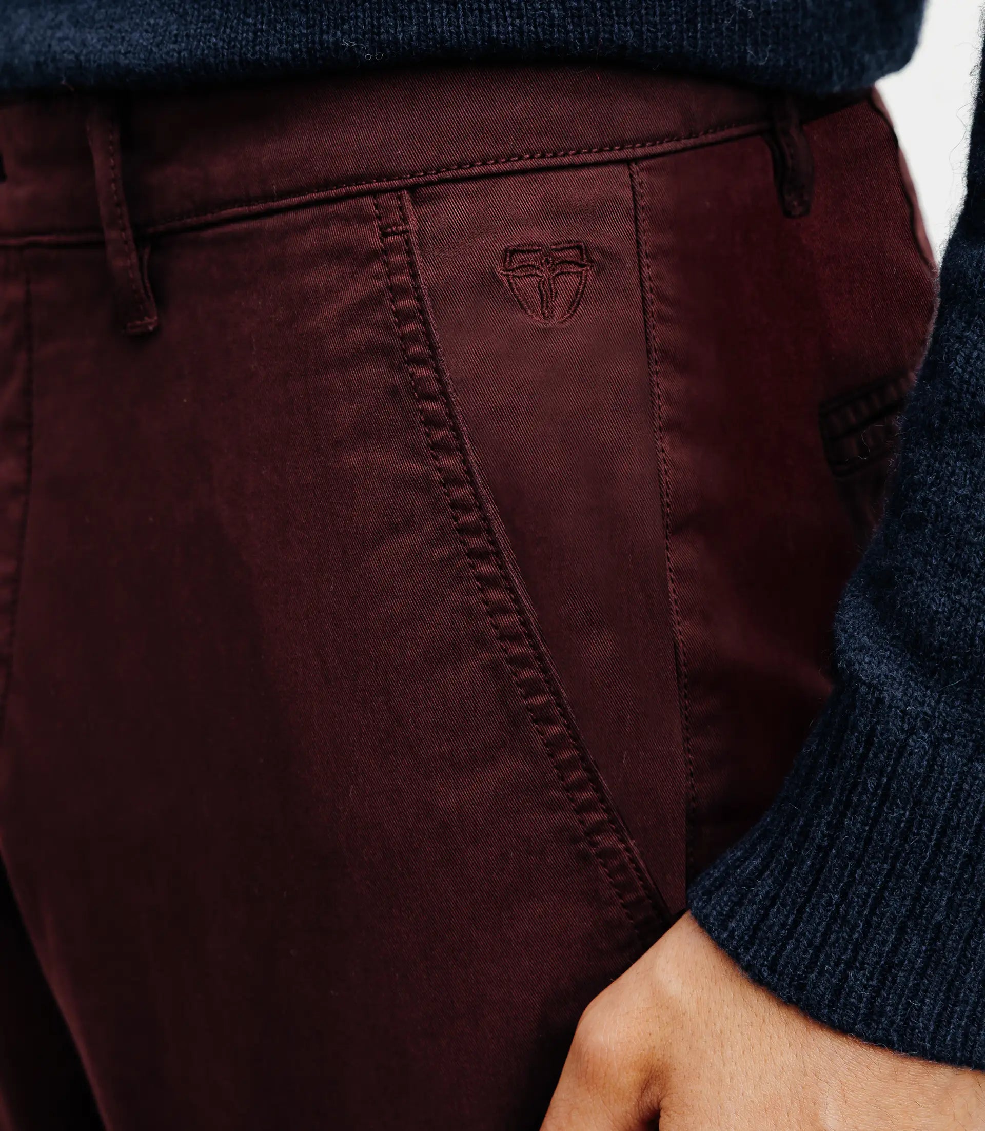 Pantalon coton stretch bordeaux - IZAC
