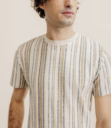 T-shirt à rayures camel - IZAC