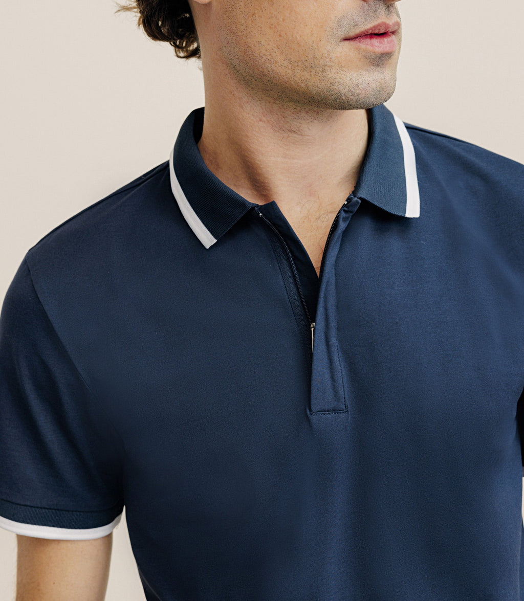 Polo zip marine - IZAC
