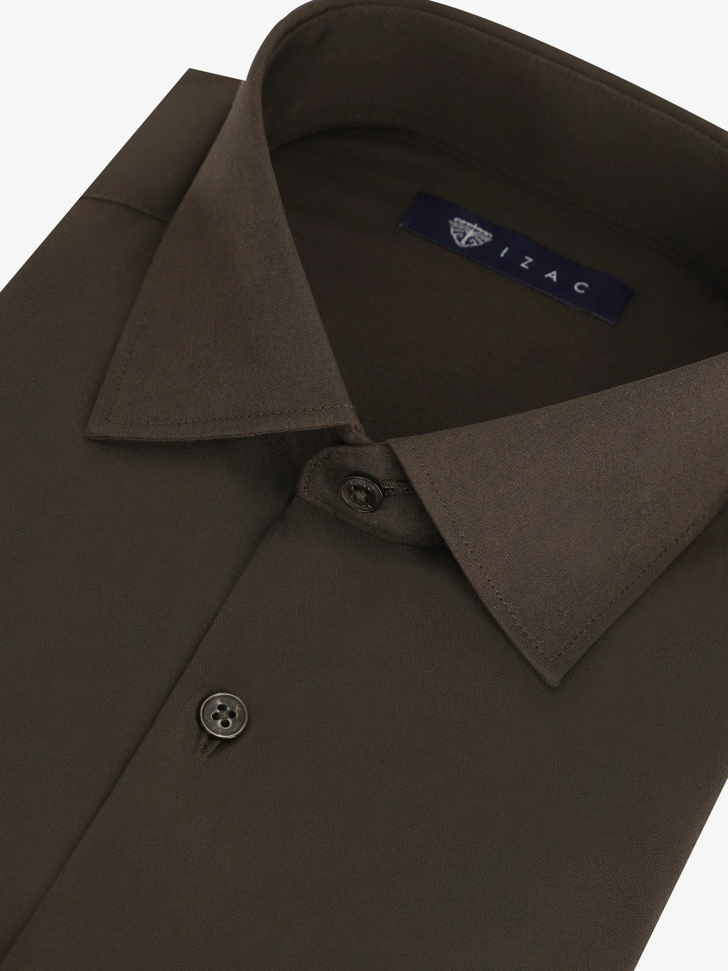 Chemise ville en satin marron foncé
