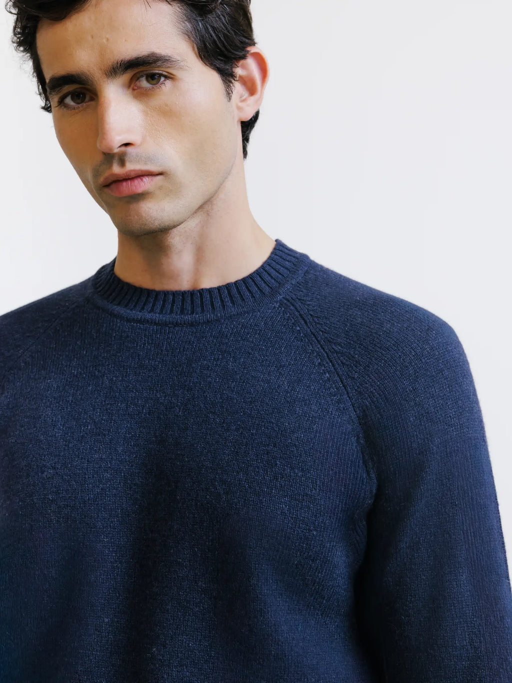 Pull en laine col rond marine - IZAC
