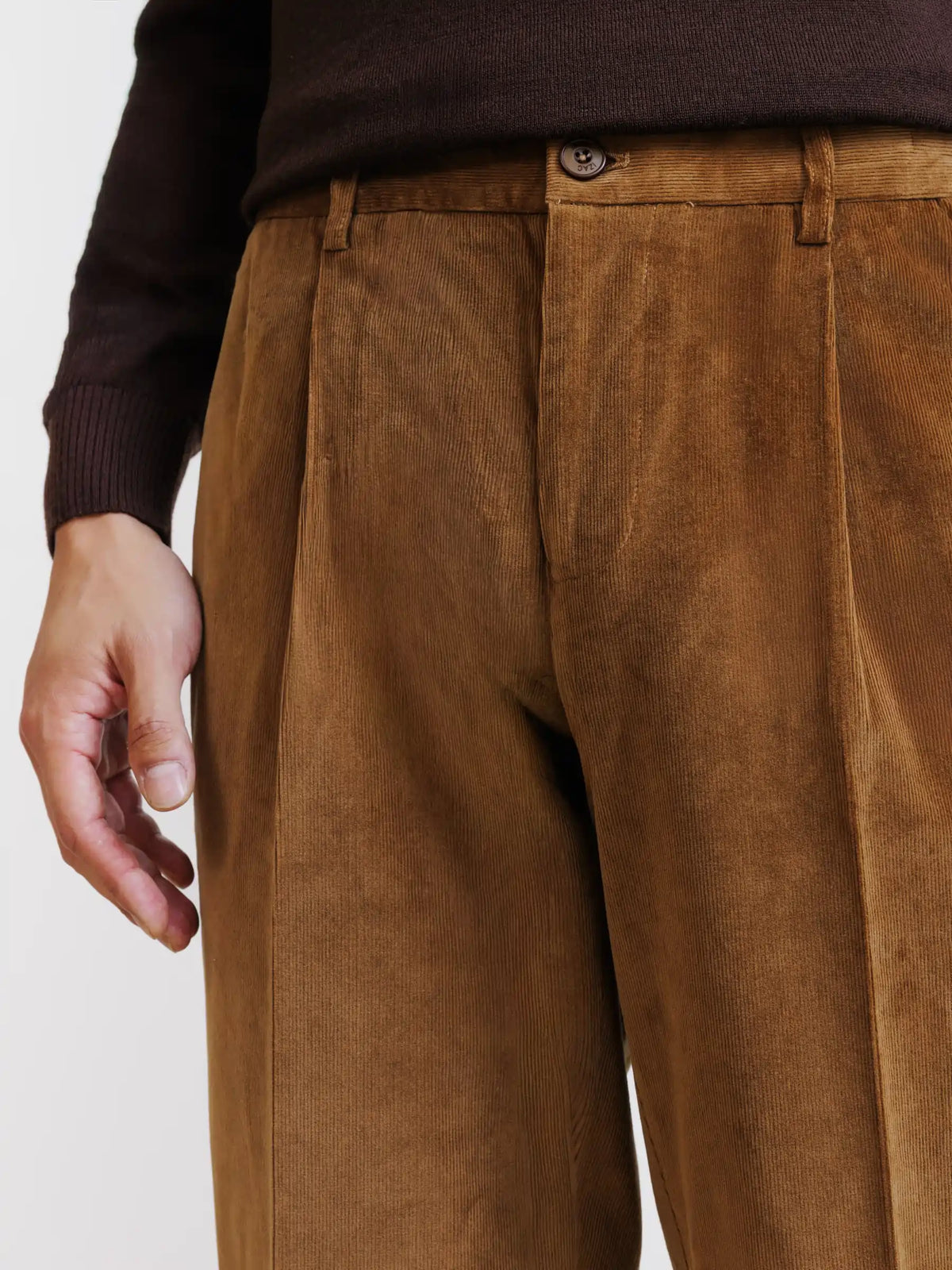 Pantalon en velours camel - IZAC
