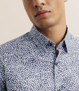 Chemise droite imprimée marine - IZAC